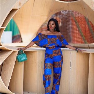Flair By Ashi Ankara 2 piece Top and pants Set Medium